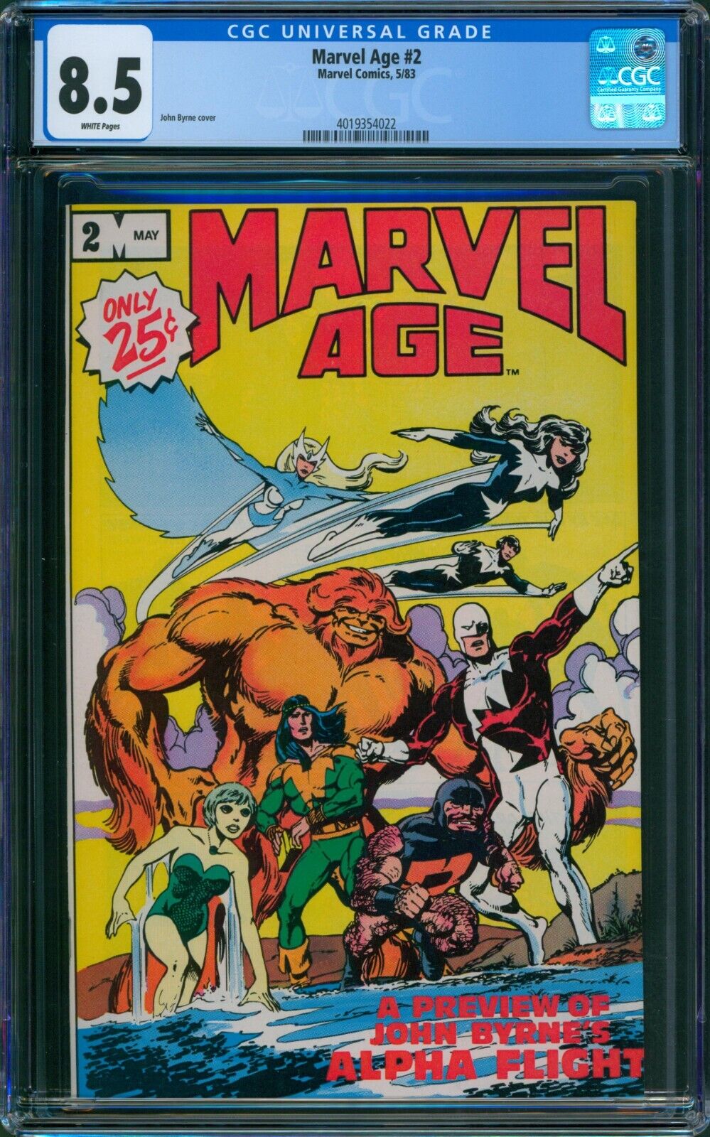 Marvel Age #2 CGC example slab picture