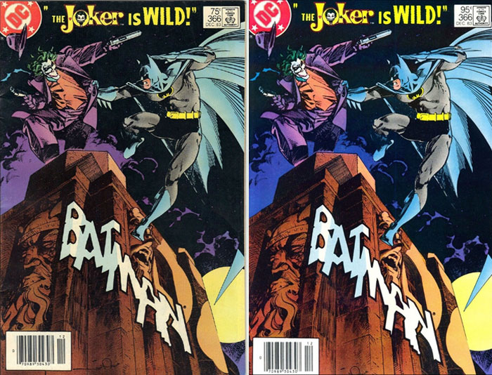 Cover price variant comics example: Batman #366