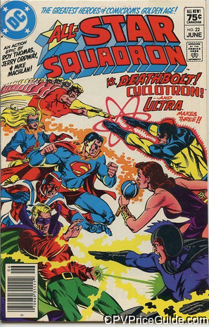 All Star Squadron #22 75¢ Canadian Price Variant Comic Book Picture