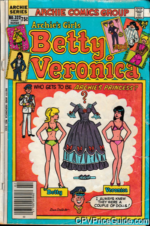 Archie's Girls Betty and Veronica #322 75¢ Canadian Price Variant Comic Book Picture