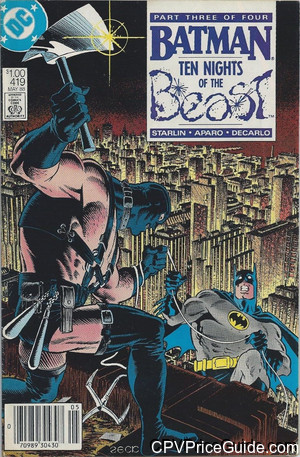 Batman #419 $1.00 Canadian Price Variant Comic Book Picture