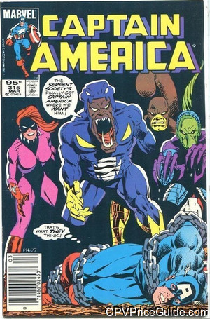 Captain America #315 95¢ Canadian Price Variant Comic Book Picture