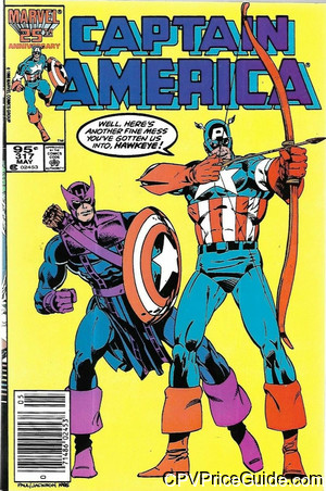 Captain America #317 95¢ Canadian Price Variant Comic Book Picture