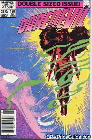 Daredevil #190 $1.25 Canadian Price Variant Comic Book Picture