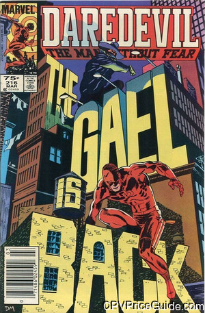 Daredevil #216 75¢ Canadian Price Variant Comic Book Picture