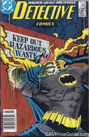 Detective Comics #588 $1.00 Canadian Price Variant Comic Book Picture