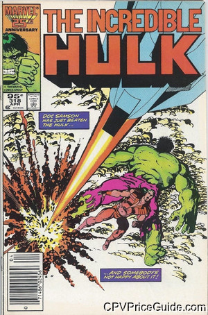 Incredible Hulk #318 95¢ Canadian Price Variant Comic Book Picture
