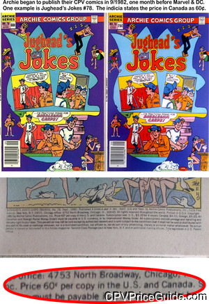 other jugheads jokes 78 sept 1982 archie cpv cpv canadian price variant image
