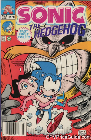 Sonic the Hedgehog Mini Series #1 $1.50 Canadian Price Variant Comic Book Picture