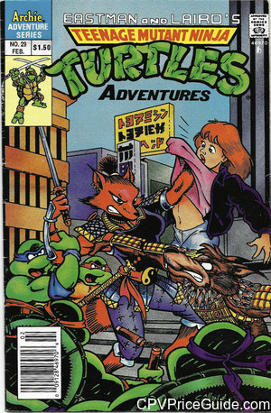 Teenage Mutant Ninja Turtles Adventures #29 $1.50 Canadian Price Variant Comic Book Picture