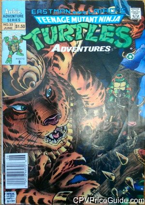 Teenage Mutant Ninja Turtles Adventures #33 $1.50 Canadian Price Variant Comic Book Picture