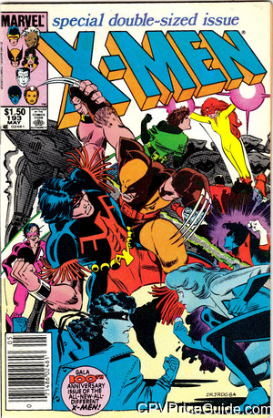Uncanny X-Men #193 $1.50 Canadian Price Variant Comic Book Picture