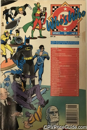 Who's Who Update '88 #2 $1.75 Canadian Price Variant Comic Book Picture